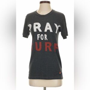 Aviator Nation Charcoal Tee with Green Topstitch